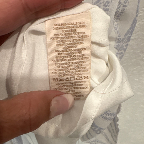 Women's Free People Mini Dress XS White Blue Sleeveless(278) - Picture 3 of 7